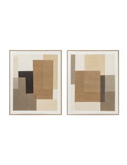 Cuadro Home ESPRIT Marrón Beige Abstracto Urbano 80 x 4,5 x 100 cm (2 Unidades)