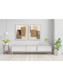 Cuadro Home ESPRIT Marrón Beige Abstracto Urbano 80 x 4,5 x 100 cm (2 Unidades)