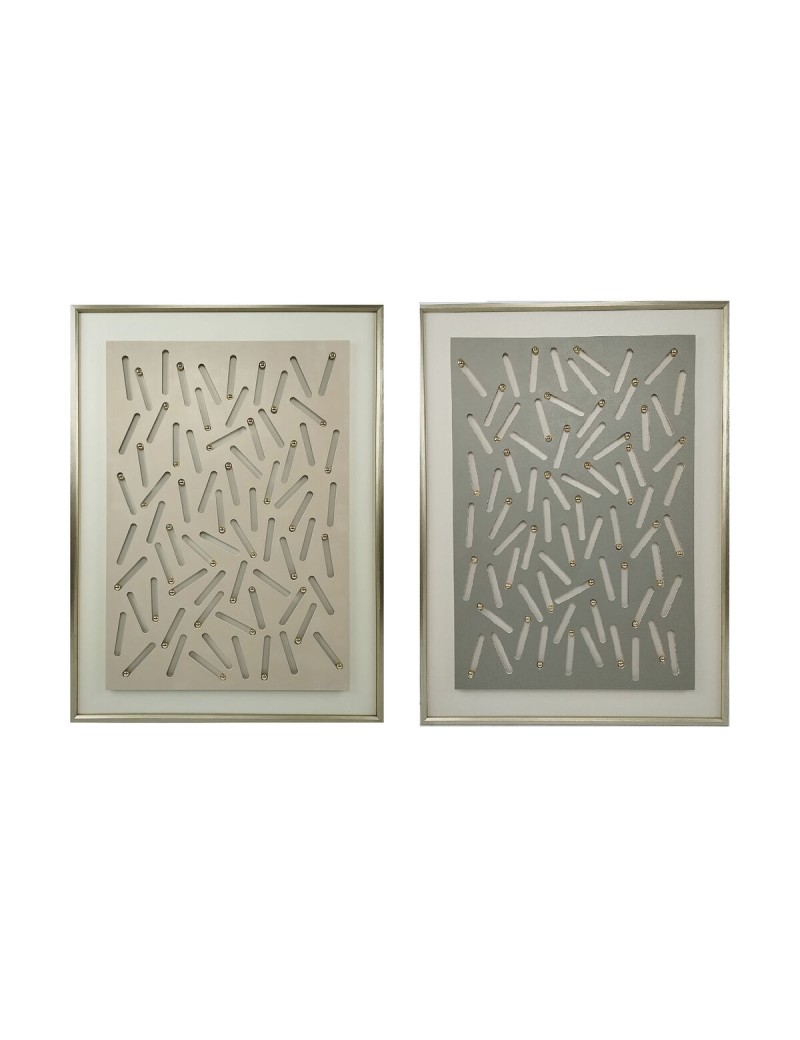 Cuadro Home ESPRIT Verde Beige Dorado Moderno Urbano 90 x 3,5 x 120 cm (2 Unidades)
