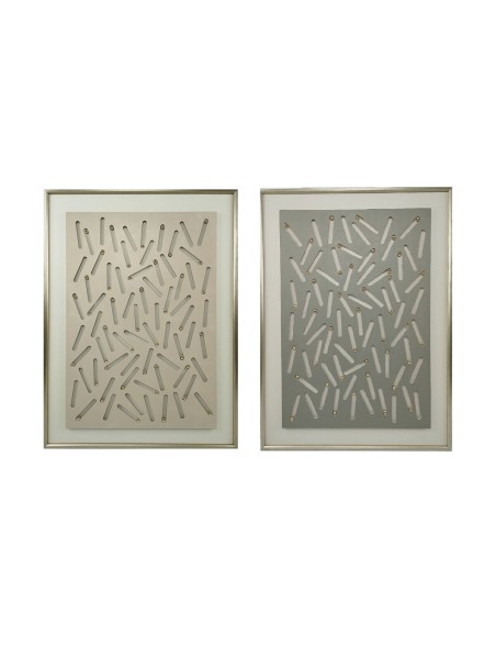 Cuadro Home ESPRIT Verde Beige Dorado Moderno Urbano 90 x 3,5 x 120 cm (2 Unidades)