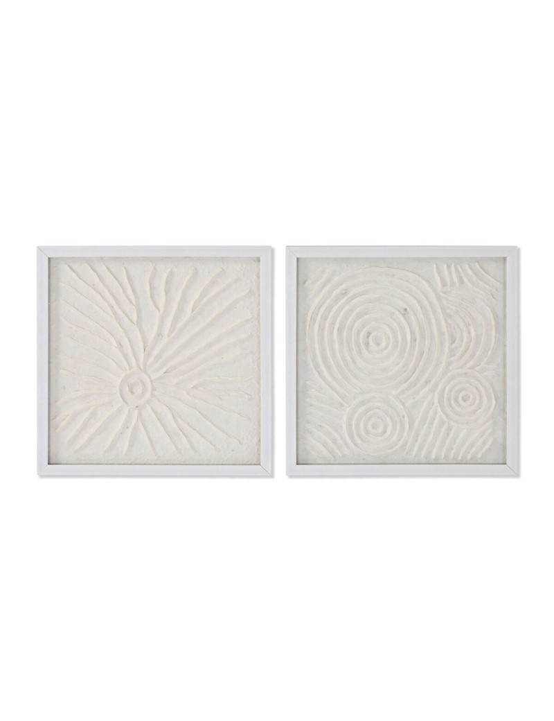 Cuadro Home ESPRIT Blanco Natural Escandinavo 35 x 2 x 35 cm