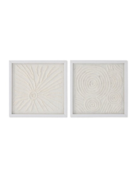 Cuadro Home ESPRIT Blanco Natural Escandinavo 35 x 2 x 35 cm