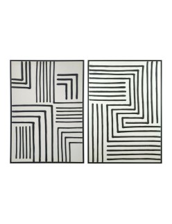 Cuadro Home ESPRIT Blanco Negro Urbano (2 Unidades)