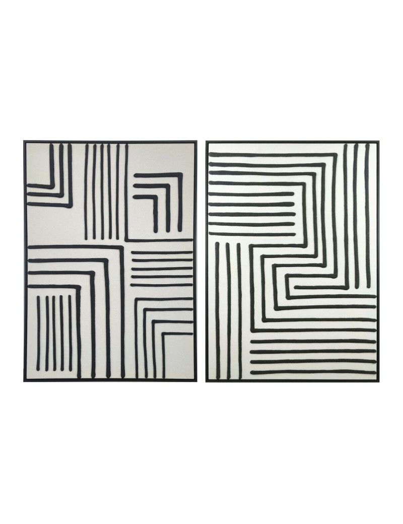 Cuadro Home ESPRIT Blanco Negro Urbano (2 Unidades)