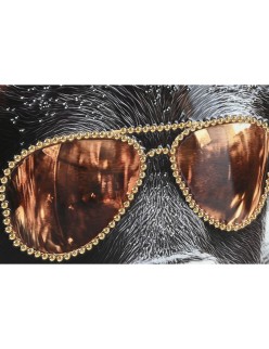 Painting Home ESPRIT Black Golden Modern Bull Lacquered 100 x 4 x 100 cm (2 Units)
