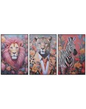 Cuadro Home ESPRIT Animal Moderno 82 x 4 x 122 cm (3 Unidades)