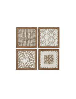 Cuadro Home ESPRIT Blanco Natural Moderno 22 x 2 x 22 cm