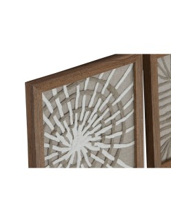 Cuadro Home ESPRIT Blanco Natural Moderno 22 x 2 x 22 cm