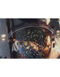 Cadre Home ESPRIT Bleu Noir Moderne Astronaute Laqué 100 x 4 x 100 cm (2 Unités)
