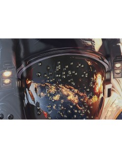 Cuadro Home ESPRIT Azul Negro Moderno Astronauta Lacado 100 x 4 x 100 cm (2 Unidades)