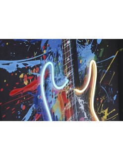 Cuadro Home ESPRIT Negro Guitarra Loft 63 x 3,7 x 93 cm (2 Unidades)