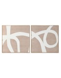 Cuadro Home ESPRIT Blanco Beige Abstracto 103 x 4,3 x 103 cm (2 Unidades)