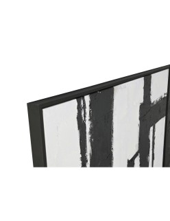 Cuadro Home ESPRIT Blanco Negro Abstracto 123 x 4,3 x 183 cm (2 Unidades)