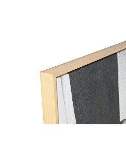 Cuadro Home ESPRIT Blanco Negro Beige Abstracto 103 x 4,3 x 143 cm (2 Unidades)