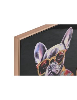 Quadro Home ESPRIT Azzurro Rosso Animale Laccato 52,5 x 2,8 x 72,5 cm (4 Unità)