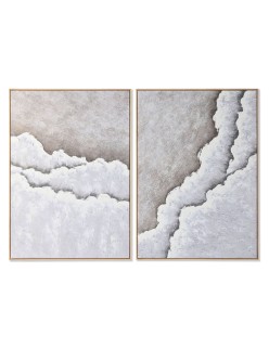 Cuadro Home ESPRIT Blanco Beige Moderno Playa 103 x 4,3 x 143 cm (2 Unidades)