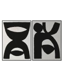 Cuadro Home ESPRIT Negro Beige Abstracto 103 x 4,3 x 143 cm (2 Unidades)