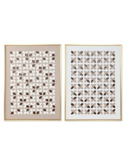 Cuadro Home ESPRIT Blanco Beige Dorado Moderno Urbano 90 x 3,5 x 120 cm (2 Unidades)