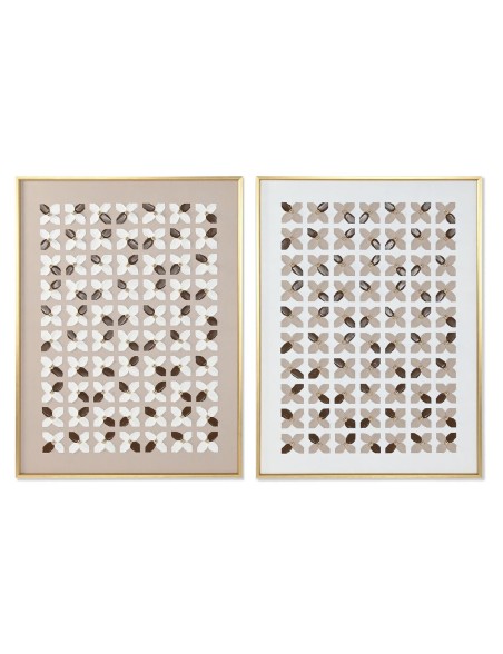 Cuadro Home ESPRIT Blanco Beige Dorado Moderno Urbano 90 x 3,5 x 120 cm (2 Unidades)