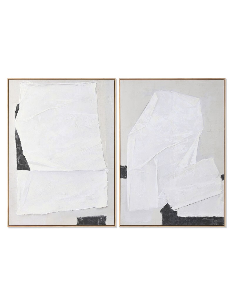 Cadre Home ESPRIT Blanc Noir Beige Abstrait 103 x 4,3 x 143 cm (2 Unités)
