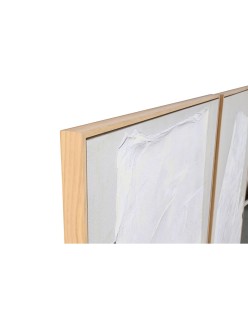 Cuadro Home ESPRIT Blanco Negro Beige Abstracto 103 x 4,3 x 143 cm (2 Unidades)