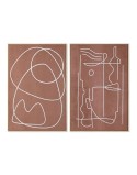 Cuadro Home ESPRIT Beige Terracota Abstracto 83 x 4,3 x 123 cm (2 Unidades)