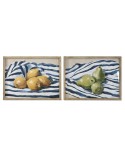 Bild Home ESPRIT Gelb Blau Weiß grün Obst Mediterraner 60 x 2,5 x 45 cm (2 Stück)