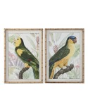Cuadro Home ESPRIT Amarillo Verde Loro Tropical 50 x 2,5 x 70 cm (2 Unidades)