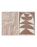 Cuadro Home ESPRIT Beige Terracota Abstracto 83 x 4,3 x 123 cm (2 Unidades)