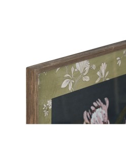 Cuadro Home ESPRIT Azul Verde Rosa Jarrón Shabby Chic Florero 50 x 2,5 x 70 cm (2 Unidades)