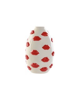 Jarrón Home ESPRIT Blanco Rojo Dolomita 15 x 15 x 22,5 cm