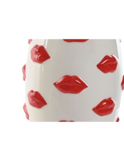 Jarrón Home ESPRIT Blanco Rojo Dolomita 15 x 15 x 22,5 cm