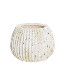 Jarrón Home ESPRIT Blanco Magnesio 36 x 36 x 26 cm