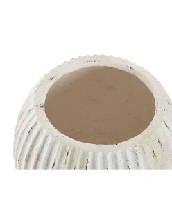 Jarrón Home ESPRIT Blanco Magnesio 36 x 36 x 26 cm