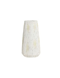 Jarrón Home ESPRIT Blanco Magnesio 28 x 28 x 53 cm