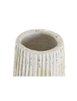 Jarrón Home ESPRIT Blanco Magnesio 28 x 28 x 53 cm