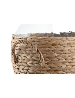 Jarrón Home ESPRIT Transparente Marrón claro Cristal Natural 37 x 37 x 55 cm