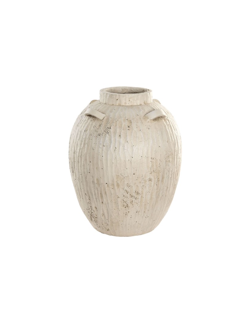 Jarrón Home ESPRIT Blanco Magnesio 38 x 38 x 48 cm