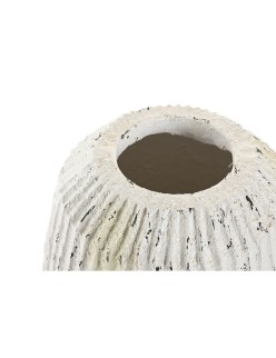 Jarrón Home ESPRIT Blanco Magnesio 28,5 x 28,5 x 32,5 cm