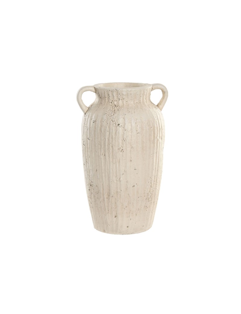 Jarrón Home ESPRIT Blanco Magnesio 23,5 x 21,5 x 37,5 cm