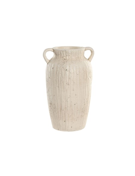 Jarrón Home ESPRIT Blanco Magnesio 23,5 x 21,5 x 37,5 cm