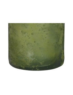 Jarrón Home ESPRIT Verde Cristal reciclado Acabado envejecido 18 x 18 x 75 cm