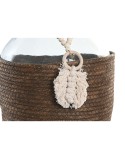 Vaso Home ESPRIT Trasparente Marrone scuro Cristallo Naturale Coloniale 26 x 26 x 39 cm