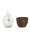 Jarrón Home ESPRIT Transparente Marrón oscuro Cristal Colonial 37 x 37 x 55 cm