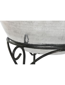 Jarrón Home ESPRIT Negro Plateado Aluminio 45 x 45 x 95 cm