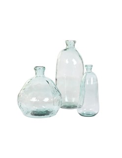 Jarrón Home ESPRIT Transparente Cristal reciclado 22 x 22 x 51 cm