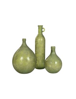 Jarrón Home ESPRIT Verde Cristal reciclado Acabado envejecido 40 x 40 x 56 cm
