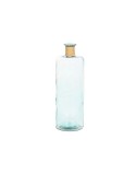 Jarrón Home ESPRIT Transparente Junco Cristal reciclado Natural 25 x 25 x 75 cm