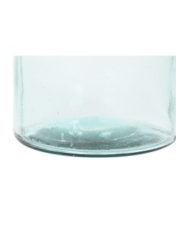 Jarrón Home ESPRIT Transparente Junco Cristal reciclado Natural 25 x 25 x 75 cm