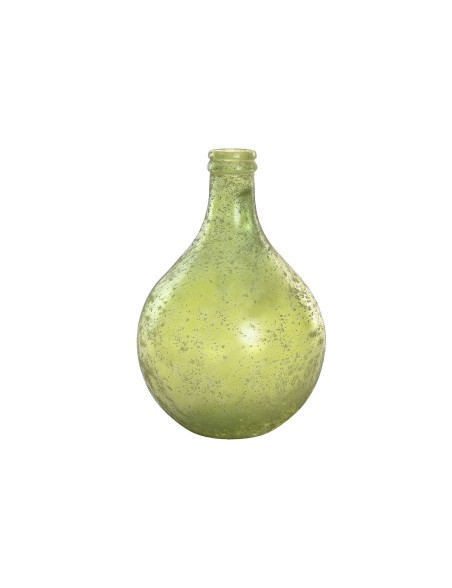 Jarrón Home ESPRIT Verde Cristal reciclado Acabado envejecido 29 x 29 x 43 cm